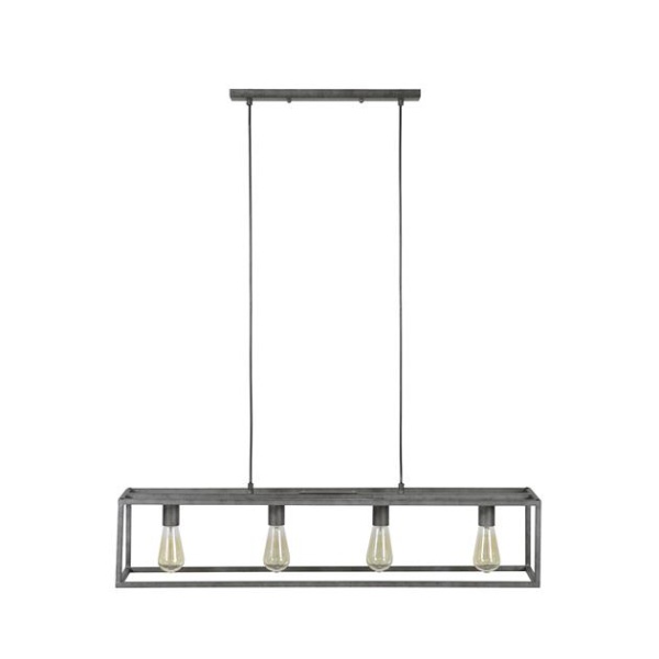 Hanglamp 4L cubic / Oud zilver