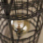Vloerlamp 2L metal blinds / Zwart nikkel
