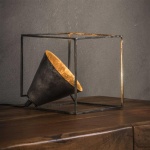 Tafellamp industry kubus / Oud zilver