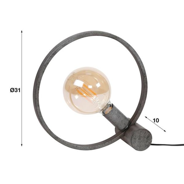 Tafellamp 30 circular / Oud zilver