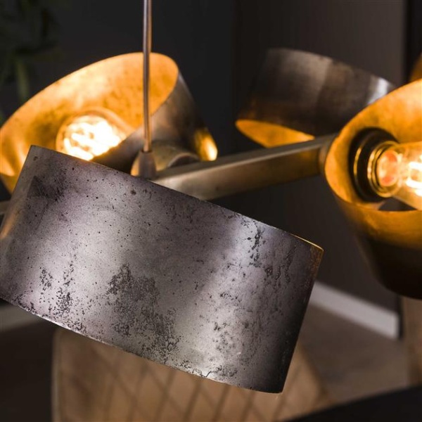 Hanglamp 8L rotar / Oud zilver