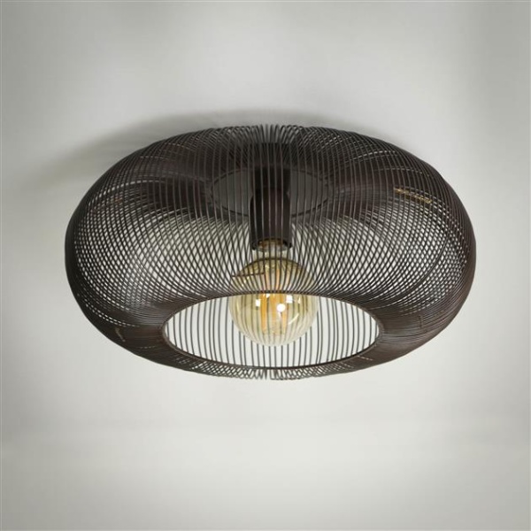 Plafondlamp 43 copper twist / Zwart nikkel