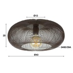 Plafondlamp 43 copper twist / Zwart nikkel