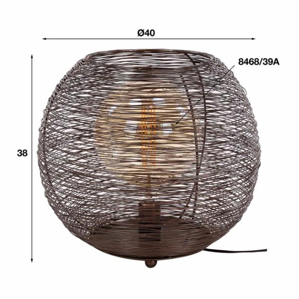 Tafellamp 40 web XL / Zwart nikkel