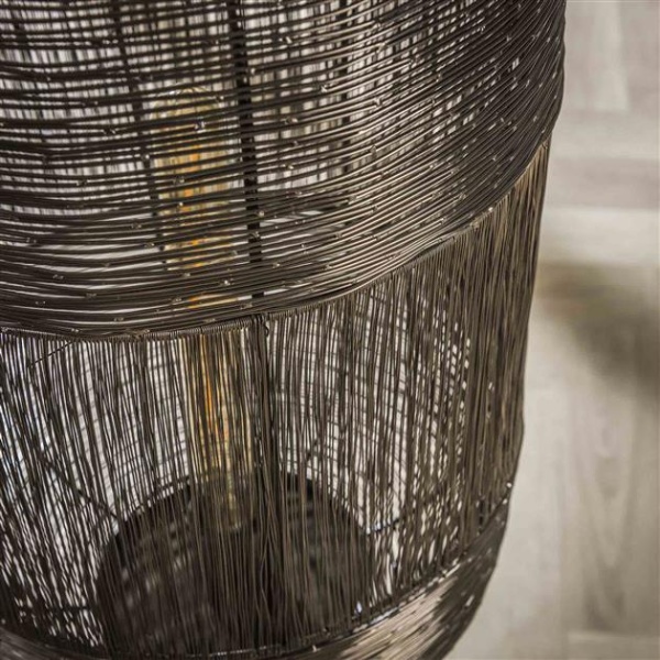 Vloerlamp tripod web / Zwart nikkel