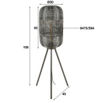 Vloerlamp tripod web / Zwart nikkel