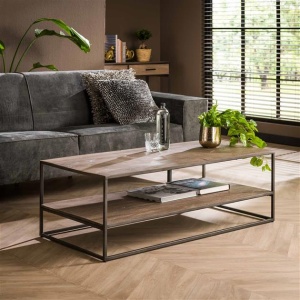 Salontafel Turf / Massief acasia grijs antiek