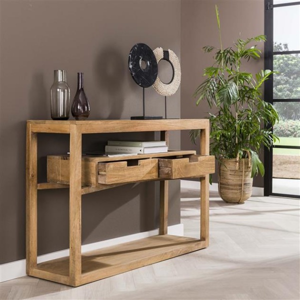 Haltafel sahara / Massief mango zandkleur