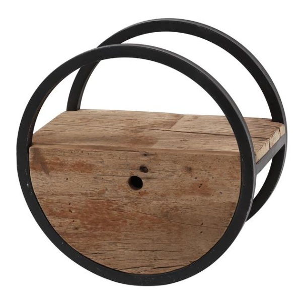 Wandschap circular 40 met lade / Robuust hardhout