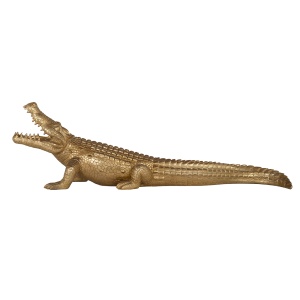 Krokodil deco object medium (Gold)