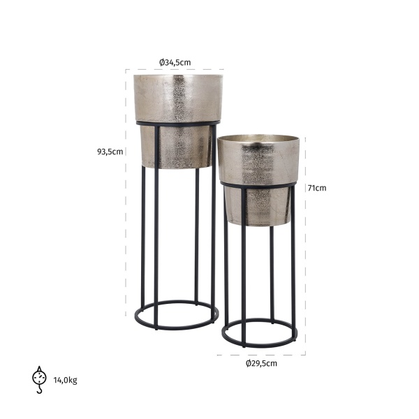 Plantenbak Lowen set van 2 (Gold)