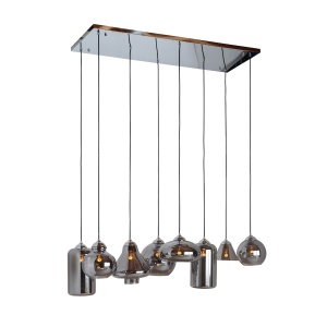 Hanglamp Crosley met 8 verschillende lampen (Silver)