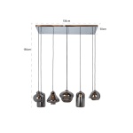 Hanglamp Crosley met 8 verschillende lampen (Silver)