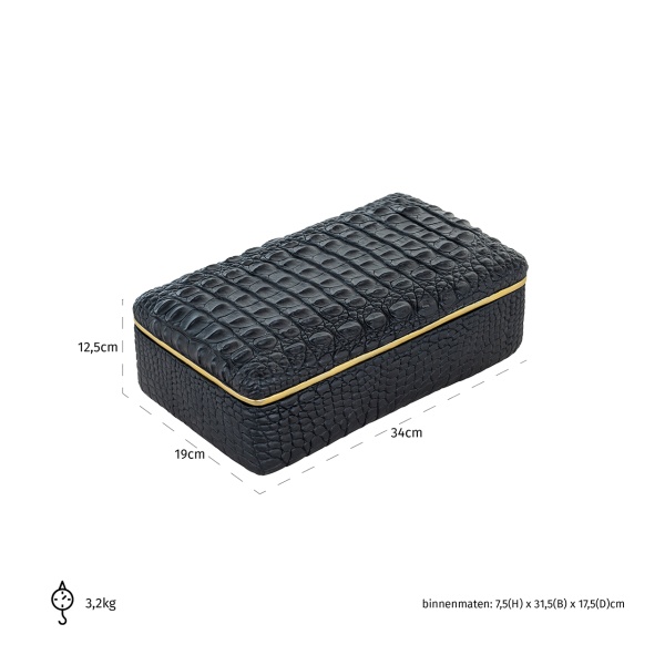 Opberg box Cobe zwart groot (Black)