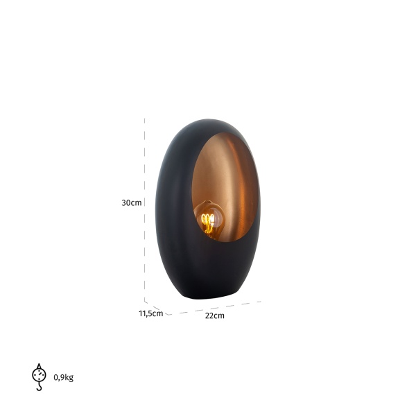 Tafellamp Lina klein (Black/gold)