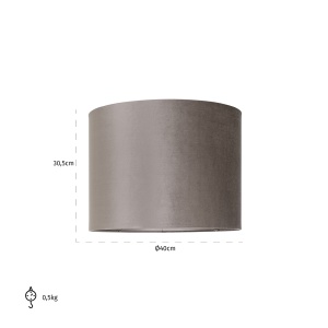 Lampenkap Khaky cilinder 40Ø (Italian Velvet -  0558 Khaki)
