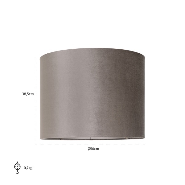 Lampenkap khaky cilinder 50Ø (Italian Velvet -  0558 Khaki)