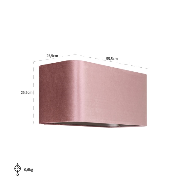 Lampenkap Old rose rechthoek (Pink)