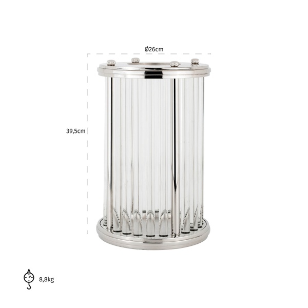 Windlicht Eaden zilver groot (Silver)