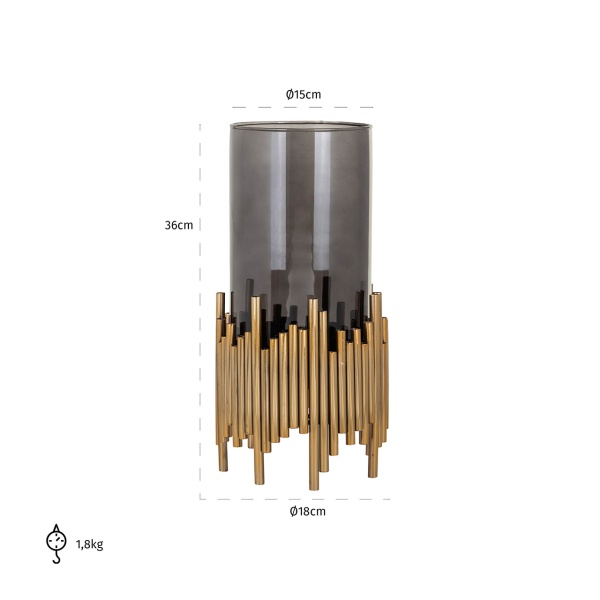 Windlicht Lennox medium (Gold)