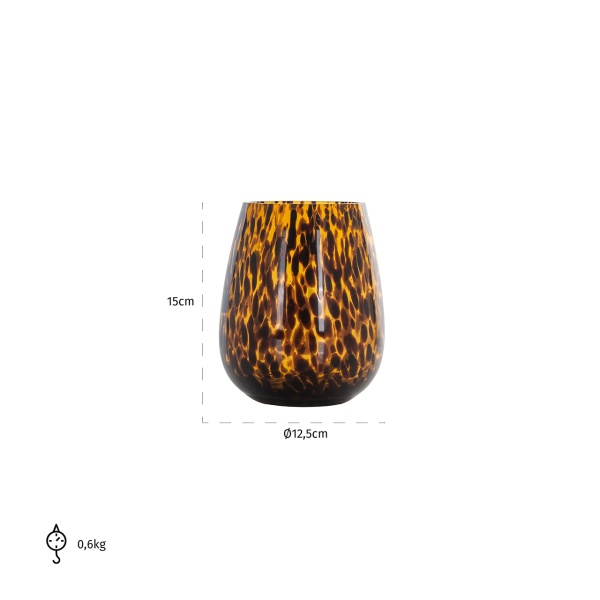 Windlicht Ivana groot Cheetah (Brown)