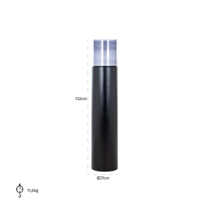 Windlicht Milas zwart groot (Black)