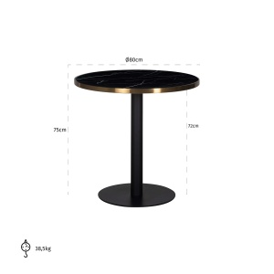 Eettafel Zenza 80Ø (Black)