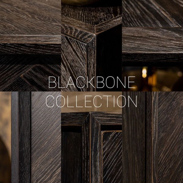 Wandkast Blackbone silver 2-deuren laag (Black rustic)