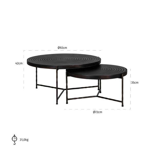 Salontafel Ventana set van 2