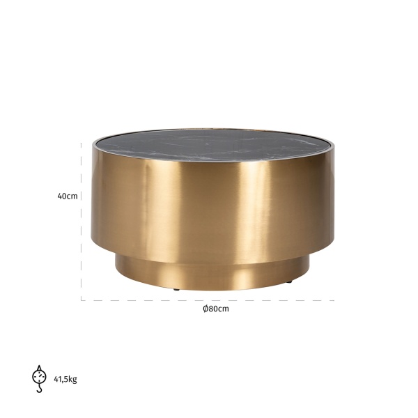Salontafel Cossai 80Ø (Gold)