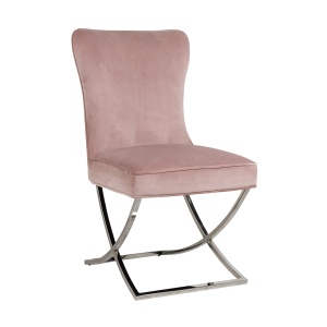 Stoel Scarlett Pink velvet / silver (Quartz Pink 700)