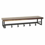 Kapstok Daytona 6 haken hoedenplank / Massief Saja natural