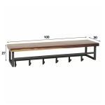 Kapstok Daytona 6 haken hoedenplank / Massief Saja natural