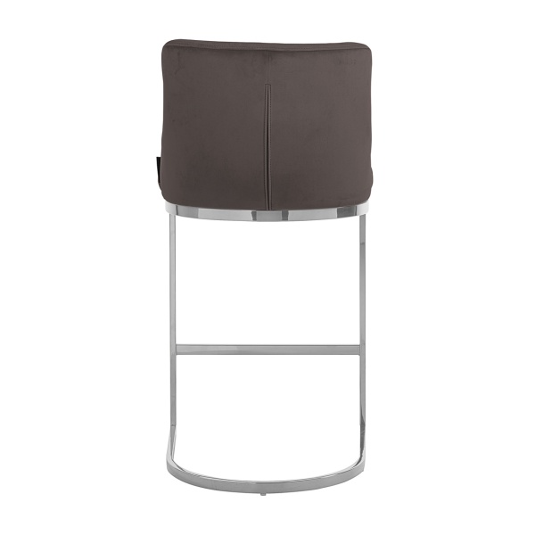 Barstoel Bolton Stone velvet / silver Fire Retardant (Quartz Stone 101)