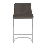 Barstoel Bolton Stone velvet / silver Fire Retardant (Quartz Stone 101)