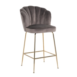Barstoel Pippa Stone Velvet / gold (Quartz Stone 101)