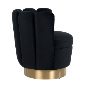 Fauteuil Mayfair Black velvet / Brushed gold (Quartz Black 800)