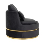 Fauteuil Kylie Antraciet velvet / gold (Quartz Antraciet 801)