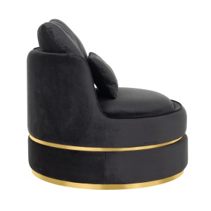 Fauteuil Kylie Antraciet velvet / gold (Quartz Antraciet 801)