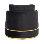 Fauteuil Kylie Antraciet velvet / gold (Quartz Antraciet 801)
