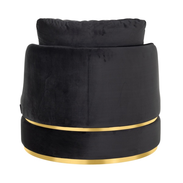 Fauteuil Kylie Antraciet velvet / gold (Quartz Antraciet 801)