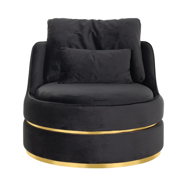 Fauteuil Kylie Antraciet velvet / gold (Quartz Antraciet 801)