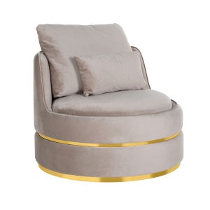 Fauteuil Kylie Khaki velvet / gold (Quartz Khaki 903)