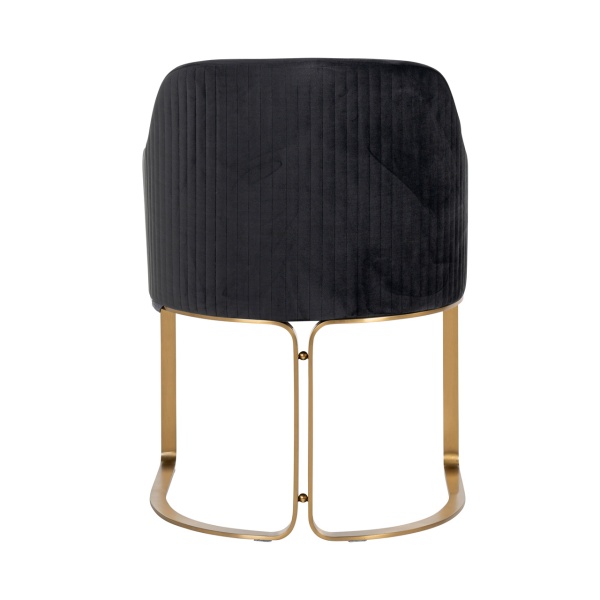 Stoel Hadley Antraciet velvet / Brushed gold (Quartz Antraciet 801)