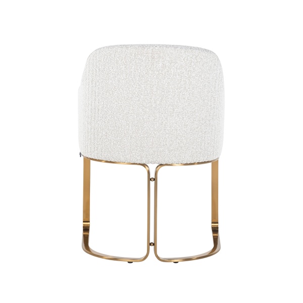 Stoel Hadley white bouclé / brushed gold fire retardant (FR-Copenhagen 900 Bouclé White)