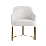 Stoel Hadley white bouclé / brushed gold fire retardant (FR-Copenhagen 900 Bouclé White)