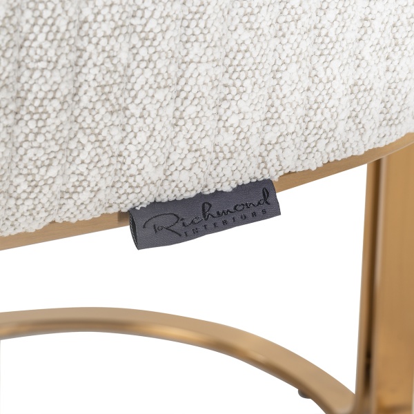 Stoel Hadley white bouclé / brushed gold fire retardant (FR-Copenhagen 900 Bouclé White)