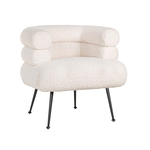 Fauteuil Amelia White Faux Sheep / Black (Faux Sheep 313-2)
