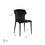 Stoel Piper Antraciet velvet Fire retardant (Quartz Antraciet 801)
