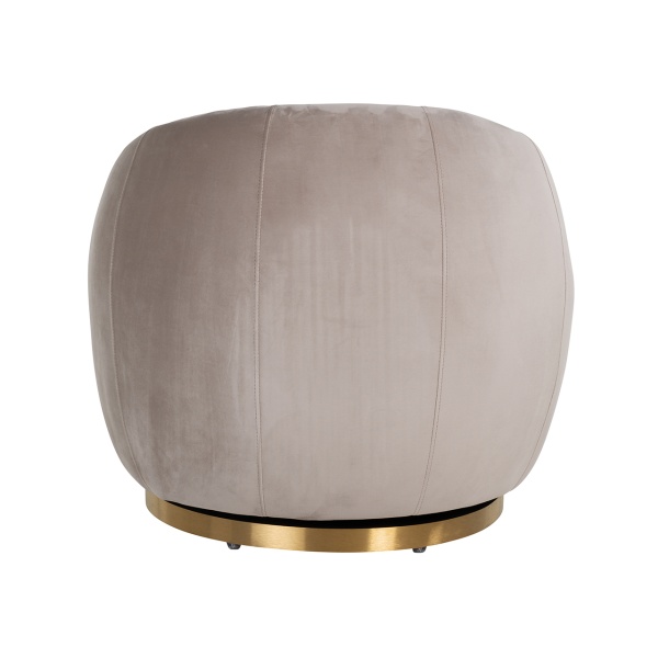 Draaifauteuil Jago Khaki Velvet / Brushed gold (Quartz Khaki 903)